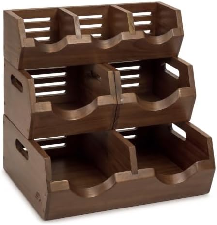 HOMESTEAD 3-Tier Stackable Wood Storage Bin, Ventilated Potato and