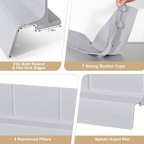 Silicone Sink Splash Guard 18" 23" 30" for Bathroom & Kitchen Sink