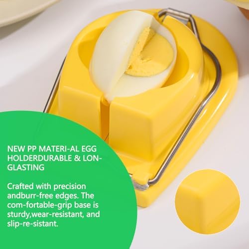 Egg Slicer, Semi-Round Curved Yellow Egg Cutter for Hard Boiled Eggs
