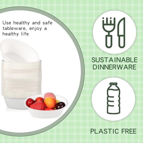 Dandat 500 Pcs 6 oz Small Disposable Paper Bowls Bulk, White