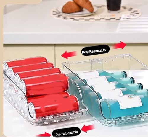 Soda Can Dispenser for Refrigerator, 2PCS Soda Can Organizer Stackable