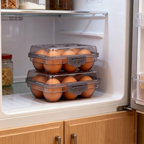 2 Pack Egg Storage Boxes for Refrigerator, Camping and Travel