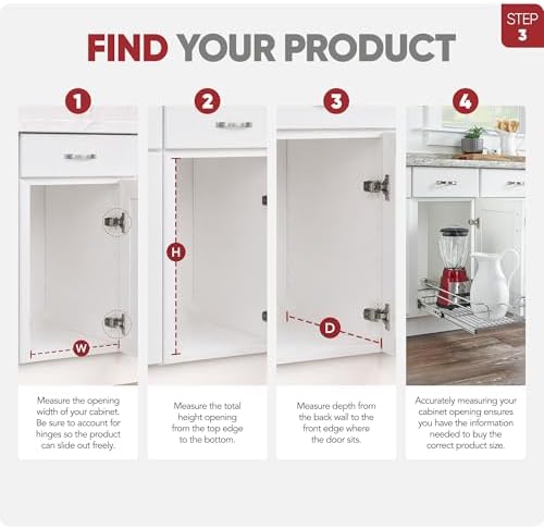 Rev-A-Shelf Pullout Drawer Organizer for Kitchen Cabinets, 15" x 22"