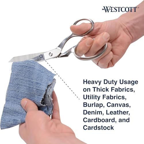 Westcott 8-Inch Forged Heavy Duty Bent Fabric Scissors