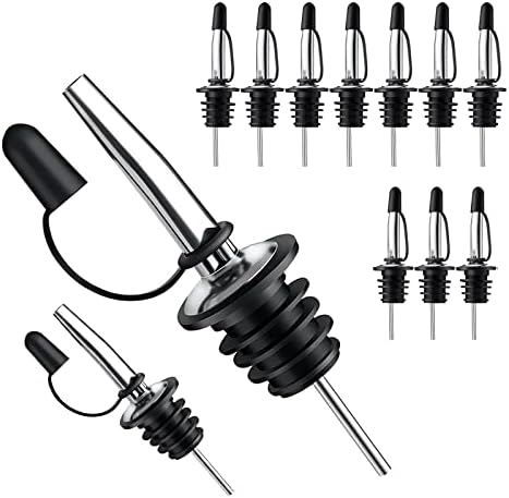 Pafusen 12 Pack Liquor Pour Spout With Dust Caps - Bottle Pourers for