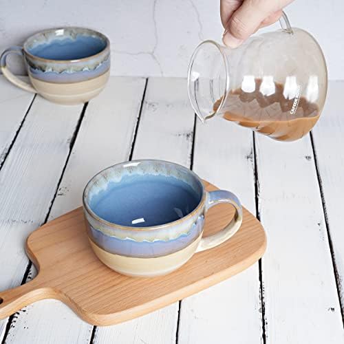 Bosmarlin Ceramic Jumbo Coffee Mug Set of 2, 23 Oz, Large Mug Soup