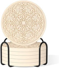 Drink Coasters, Coasters Set of 6 with Holder, Non-Slip Silicone Cup