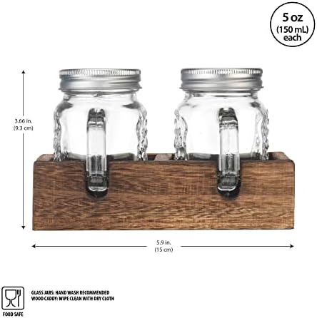 Mason Jar Salt and Pepper Shakers - Vintage Glass Condiment Dispenser