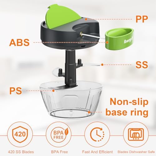 Ibergrif Manual Onion Slicer Multi Chopper with Pulley