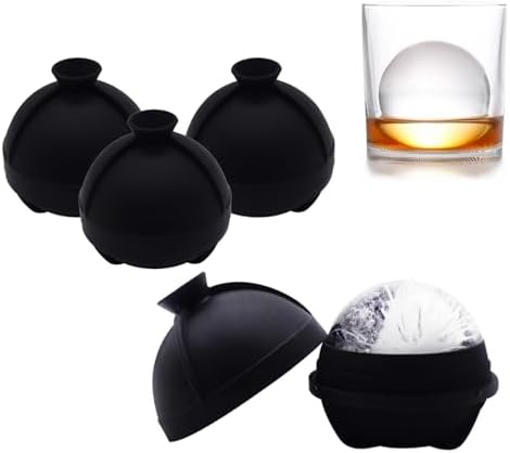 Silicone Ice Ball Molds for Whiskey,2.5-Inch Ice Sphere Molds,4 Pack