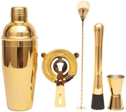 Cocktail Shaker Set Bartender Kit,5 Piece Bar Set Stainless Steel Bar