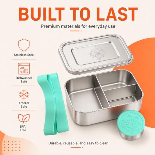 Piffny - Bento Box - Sage, 27oz / 0.8 L - Stainless Steel Lunch Box
