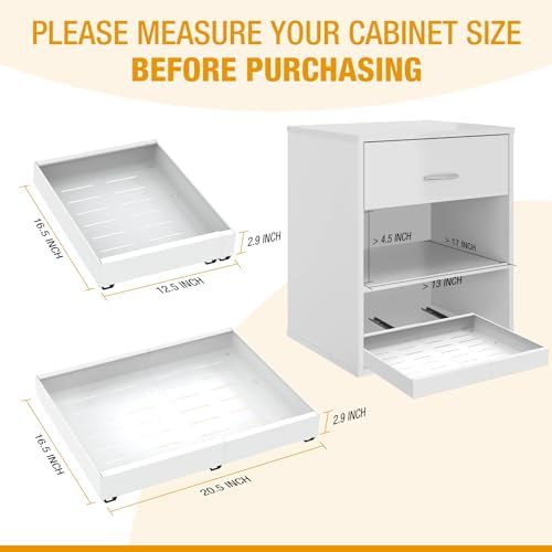 Expandable Pull Out Drawers for Cabinets(White): Kitchen and Pantry