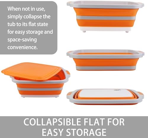 Tiawudi Large Collapsible BBQ Prep Tub with Lid(4.22 Gal/16L)