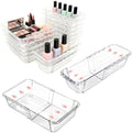 15 Pcs Clear Expandable Drawer Organizer Tray Adjustable Drawer