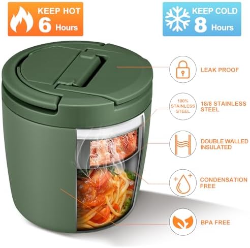 wiwens 40oz Insulated Lunch Containers for Adults Soup Thermo for Hot