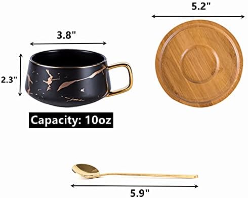 Peohud 2 Pack Ceramic Tea Coffee Cup, 10 OZ Coffee Mug with 304