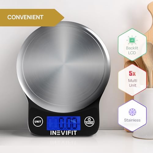 INEVIFIT Digital Kitchen Scale, Highly Accurate Multifunction Food