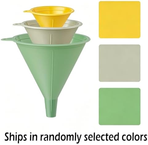New Talent 3 Piece Plastic Funnel Set (Pastel Color) - Kitchen Funnels