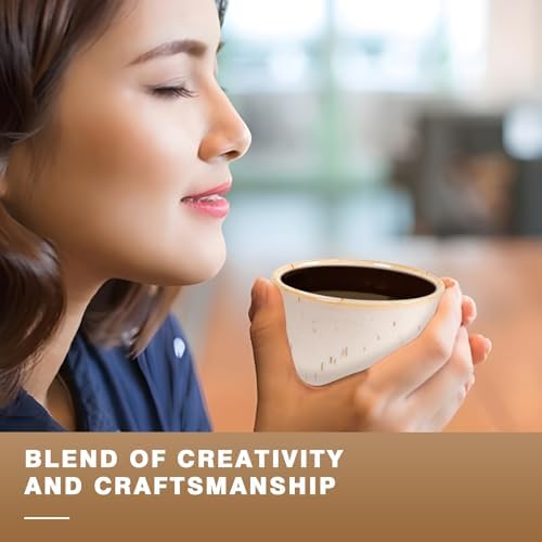 Ceramic Espresso Cups Set of 4, Double Walled Espresso Coffee Mugs for