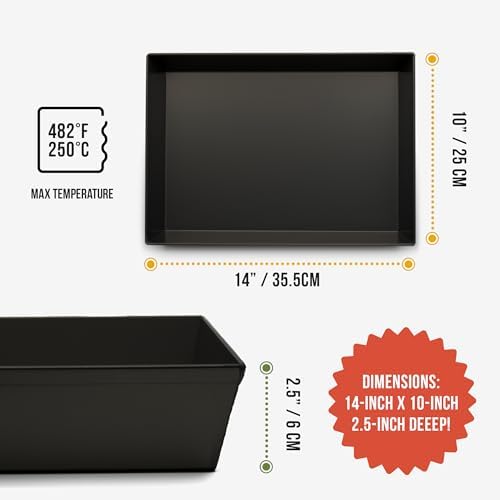 Chef Pomodoro Detroit Style Pizza Pan, 10x14in, Anodized Aluminum Deep
