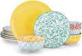 vancasso SELENE Plates and Bowls Set for 4, 12 Pieces Dinnerware Sets