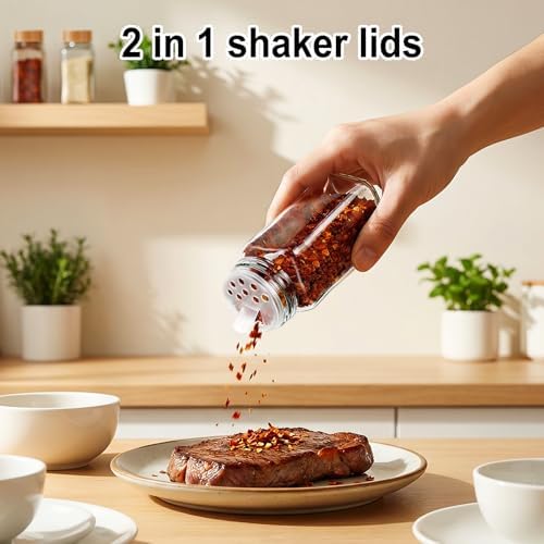 Spice Rack Organizer with Spice Jars & Labels for Countertop & Cabinet