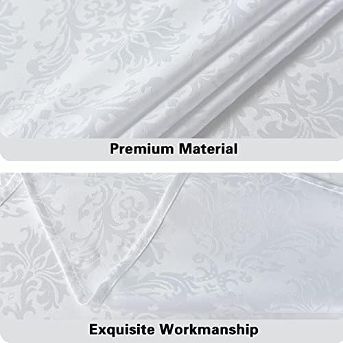 SASTYBALE White Tablecloth Rectangle 60 x 84 Inch Jacquard Tablecloth