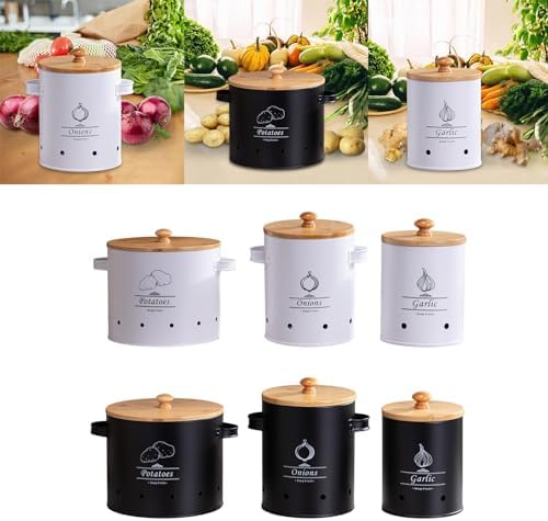 Potato Storage Tin, Kitchen Canister with Airtight Lid, Kitchen