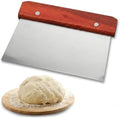 Bench Scraper Stainless Steel Dough Scraper with Wooden Handle Cake