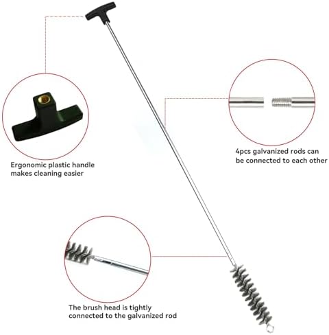 Drill-Powered 50 in Pipe Cleaning Brush Set with Stainless Steel