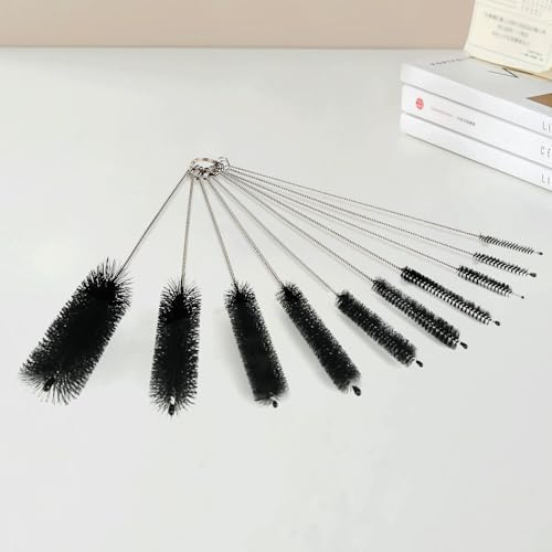 12 Pack Glass Tube Pipe Cleaner Brush Set, 17Inch Long Handle Nylon