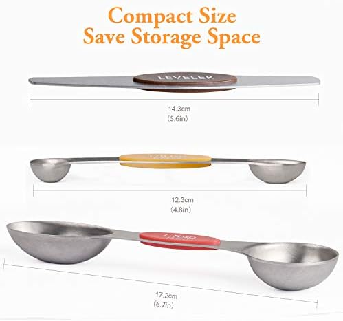 Magnetic Measuring Spoons Set Stainless Steel Dual Sided Measuring