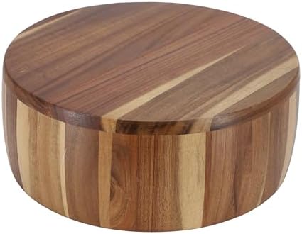 Elama 9.75 x 4 Inch Straight Sided Acacia Wood Salad Bowl, Large