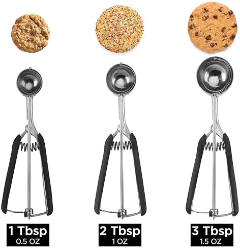 Social Chef Stainless Cookie Scoop Set - Small Cookie Dough Scooper