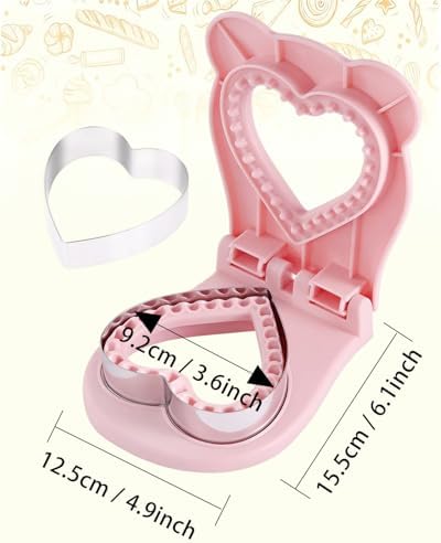 CHICHAUS 3.7-Inch Heart Pink Sandwich Maker