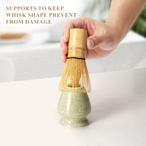 Matcha Whisk Set, Matcha Making Kit Whisk (Chasen Holder), Ceramic