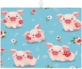 Microfiber Dish Drying Mat For Kitchen Countertop Cute Piggy Lovely