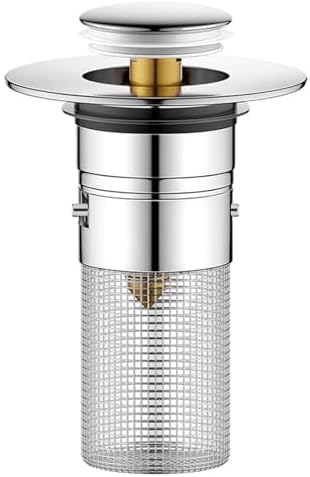 4-Piece Sink Drain Kit: Stainless Steel Strainer Stopper with Handle &