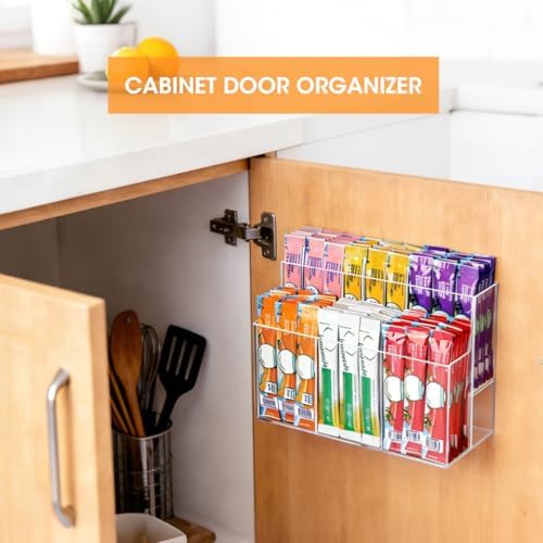 AIEVE Magnetic Drink Packet Organizer, 2-Tier Fridge Organizer