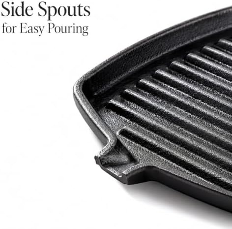 Sartén Para Freír Pescado, 14 x 8 in Cast Iron Fish Grill Pan