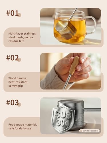 HOUSE AGAIN Tea Infuser for Loose Tea, 2-in-1 Tea Scoop Infuser Extra