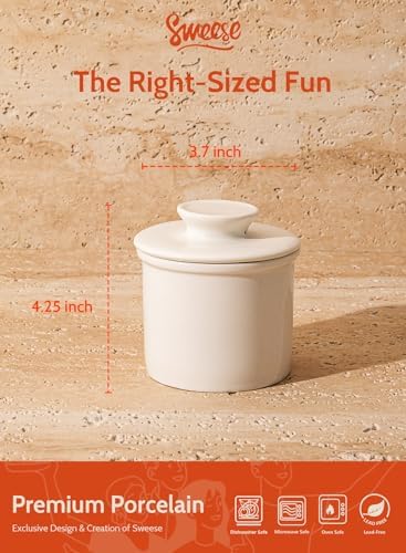 Sweese French Butter Dish - Butter Crock for Counter with Water Line