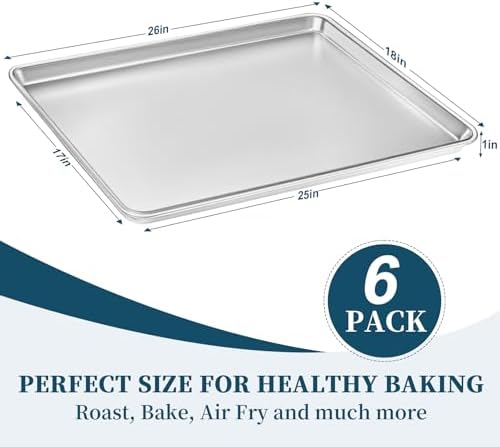 Full Size Commercial Quality Baking Sheet Pan, Bastwe Aluminum Cookie
