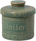 Ceramic Butter Crock with Lid, French Butter Dish with Water Line for