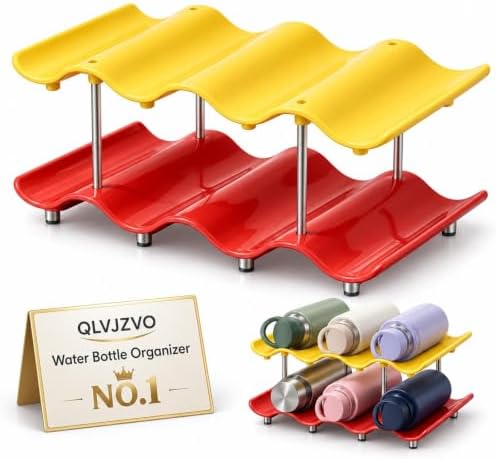 Stackable Wave Cup Storage Rack, Water Bottle Organizer Open Display