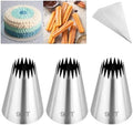 Kasmoire 3Pcs Churro Piping Bags and Tips Set,Stainless Steel 9FT