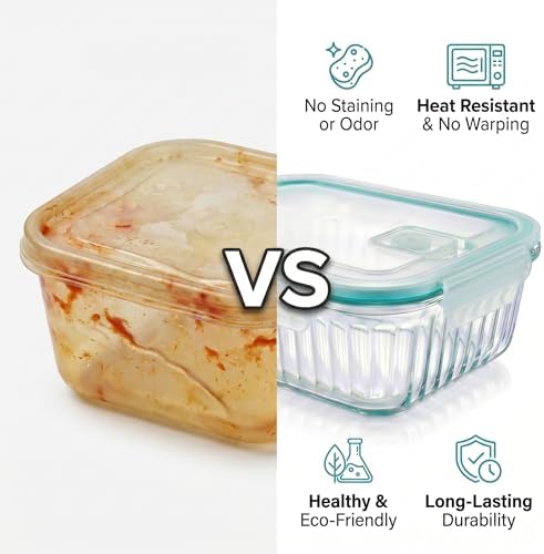 5-Packs 36 Oz Glass Meal Prep Containers with Lids