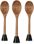 Ptwola 3PCS Wooden Spoon Award Trophies Set 6.93"L Funny Chili Cook