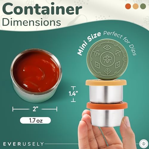 Salad Dressing Container - 3 Pack, 1.7 oz, Muted - Stainless Steel